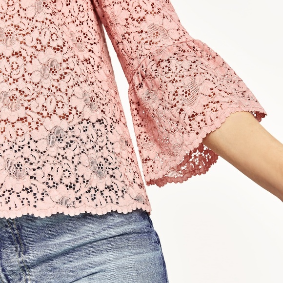 Zara Lace Top with Frilled Sleeves - Picture 4 of 4
